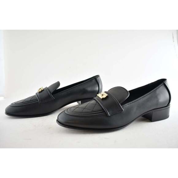 Chanel 20B Black Quilted Boy Lego Metal CC Logo Gold Mule Slip On Flat Loafer 42 - Picture 7 of 9